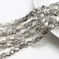 Electroplated Oblique Square Glass Beads 12mm Transparent Iridescent 20pcs 17