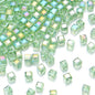 Transparent Square Glass Beads 8mm Iridescent Colors 50pcs 10