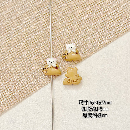 Pillow Metal Beads 14-16mm Glossy Painted Cat Face Alloy 10pcs 19
