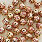 UV Plating Christmas Deer Acrylic Beads 16mm Golden Red Print 10pcs 3