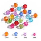 Transparent Rhombus Acrylic Beads 4-10mm Colored Mixed 4