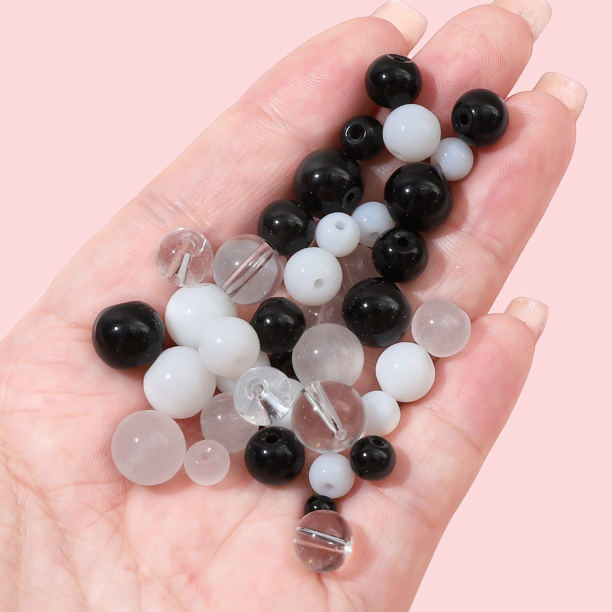 Imitation Jade Transparent Glass Beads 10mm 38pcs Mixed Colors 4