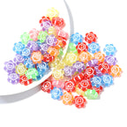 Colored Transparent Sunflower Acrylic Beads 10x4.5mm Glossy 200pcs