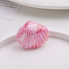 Plating Shell Acrylic Beads 30mm Two Tone Iridescent Scallop 10pcs 6