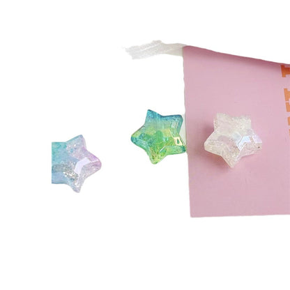 Gradient Faceted Crackle Star Acrylic Beads 21mm Colorful Mixed 100pcs 4