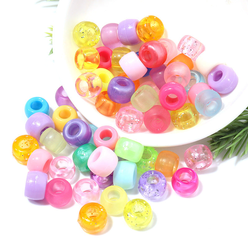 Multicolor Pony Beads Acrylic 9mm Smooth Finish 100pcs 3
