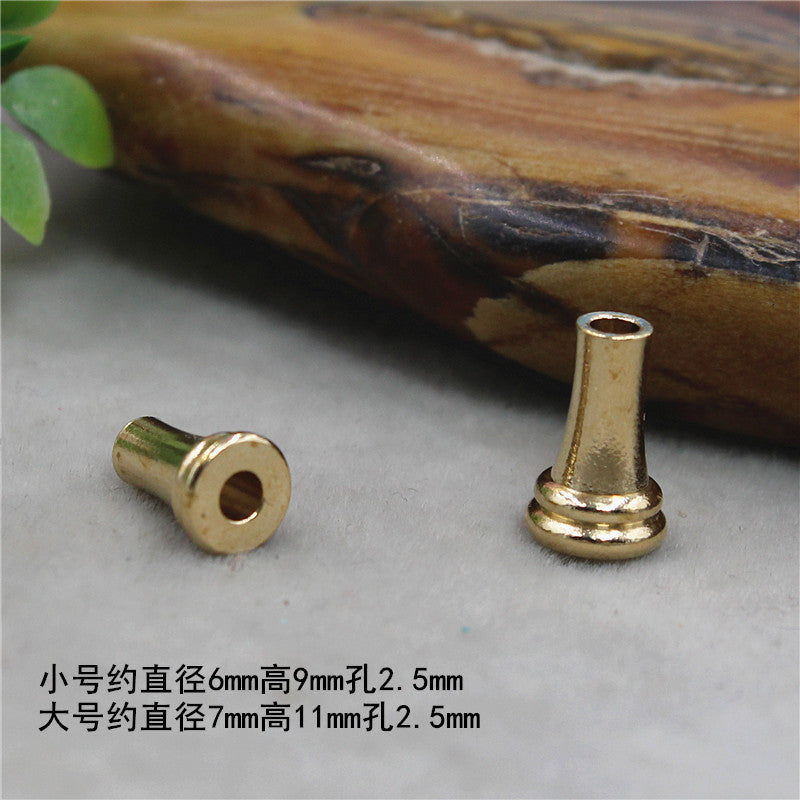 Brass Cone Metal Beads 6*9mm 7*11mm Three-Layer Pagoda Design 100pcs 4