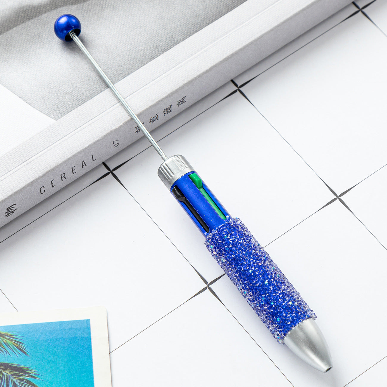 Beadable Pen Four Color Plastic Sugar Bead Design 4 In 1 8