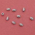 Elliptical Metal Beads 6mm Tibetan Silver Tone Swirl Design 1pc 3