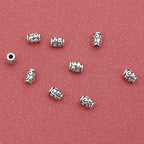 Elliptical Metal Beads 6mm Tibetan Silver Tone Swirl Design 1pc 3