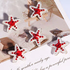 Double Sided Star Rhinestone Beads 21mm Alloy Encrusted 6pcs 6