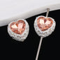 Double-Sided Heart Rhinestone Beads 22mm Alloy Encrusted 10pcs 12