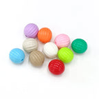 Painted Round Acrylic Beads 12mm Creamy Pumpkin Matte 100pcs 2