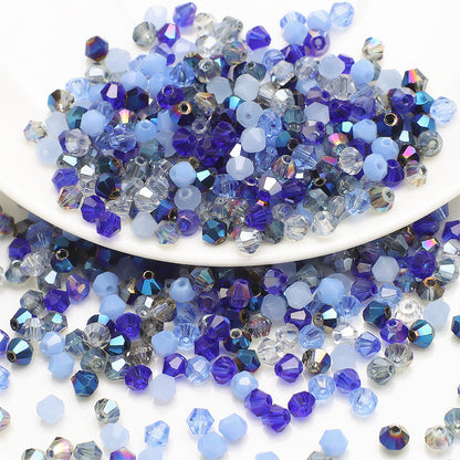 Electroplated Seed Glass Beads 4mm Lake Blue Metallic Shine 200pcs 10