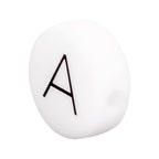 12mm Silicone Letter Beads Flat Round Alphabet Options 20pcs 5