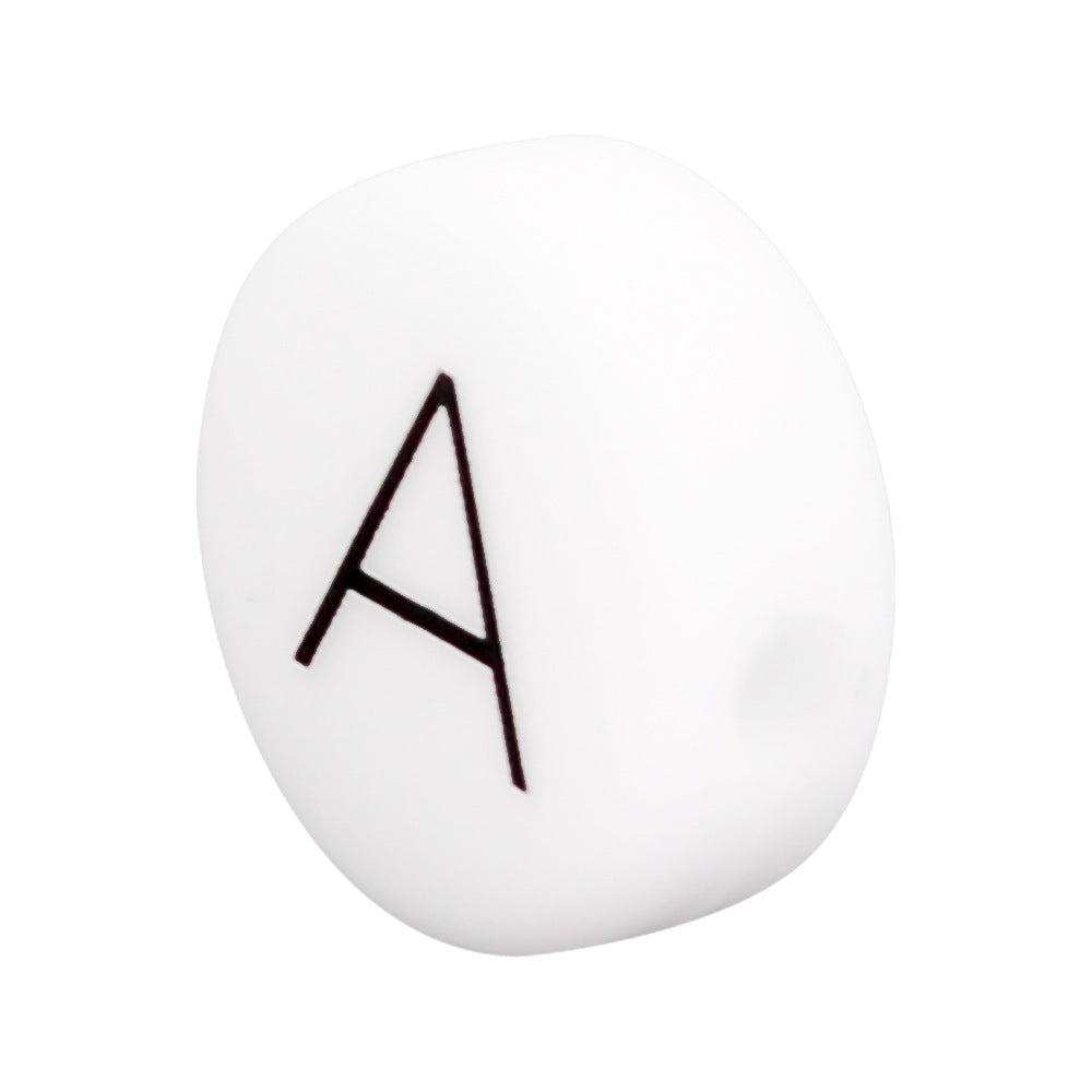 12mm Silicone Letter Beads Flat Round Alphabet Options 20pcs 5