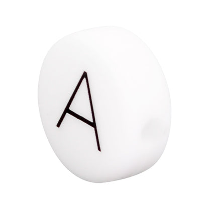 12mm Silicone Letter Beads Flat Round Alphabet Options 20pcs 5