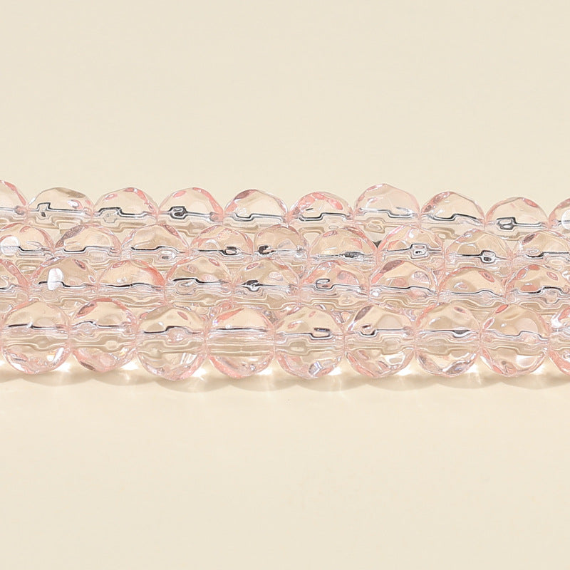 Faceted Round Glass Beads 10mm Clear Pastel Colors 50pcs 7