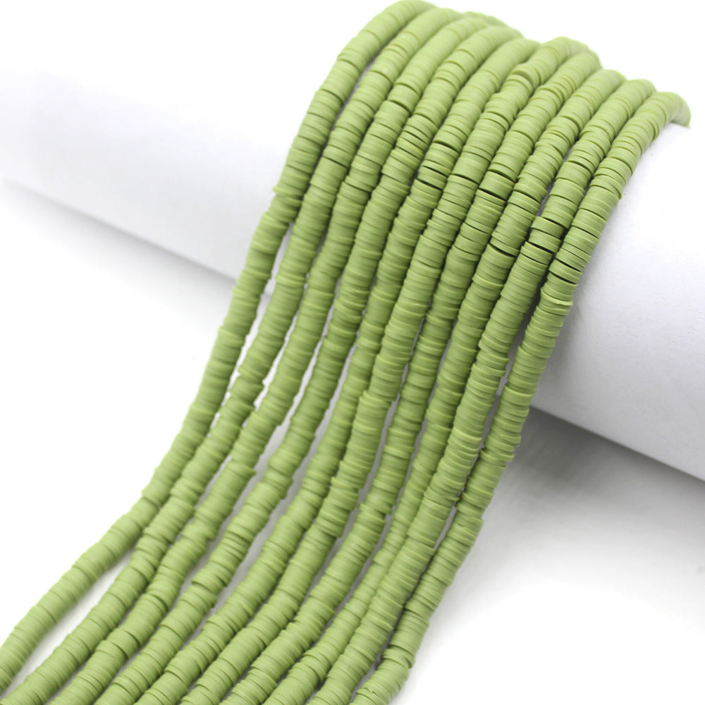 Flat Clay Beads 6mm Solid Color Polymer Spacer Beads 10strands 32