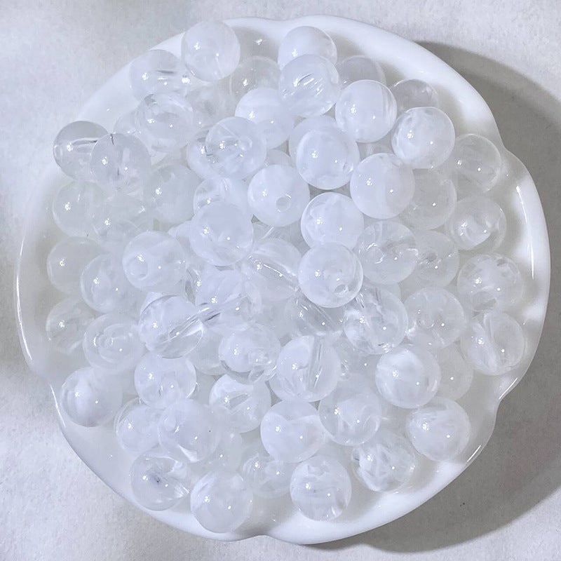 Imitation Crystal Resin Beads 10mm Round Glossy Gradient 100pcs 19
