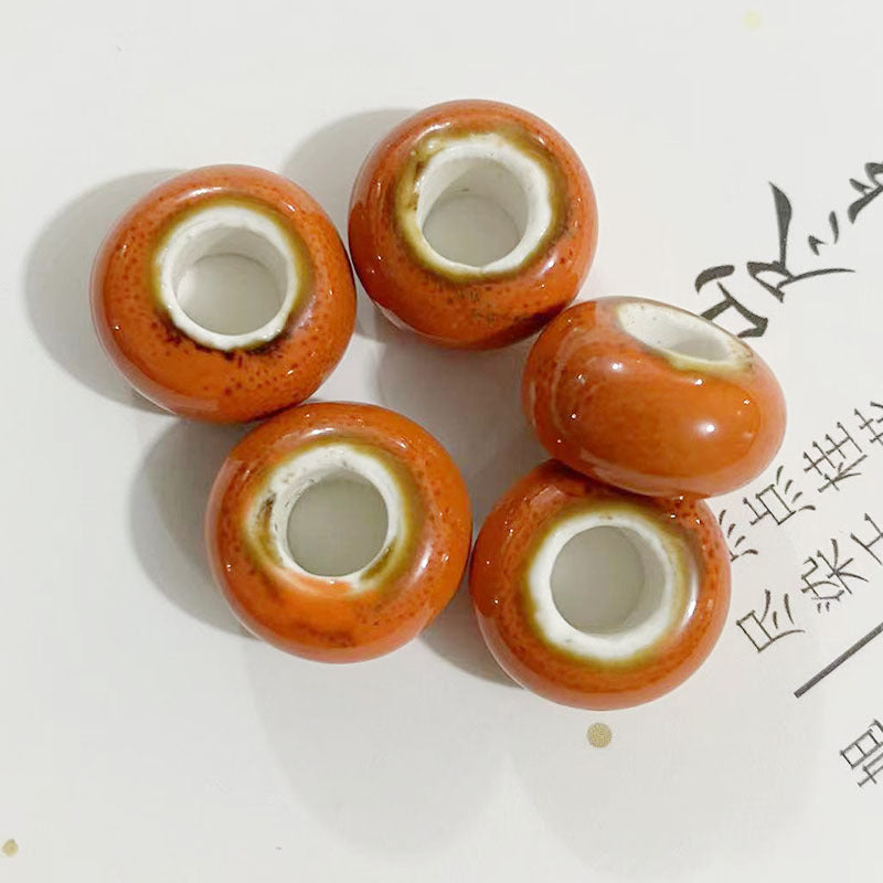 Ceramic Spacer Beads 15mm Fambe Glaze Large Hole 20pcs 11