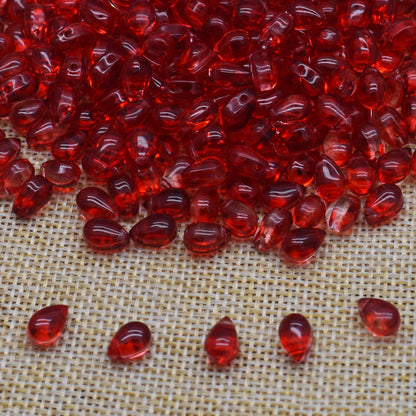 Czech Glass Beads Teardrop 9mm Assorted Translucent Colors 100pcs 10