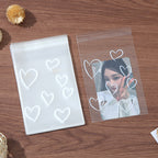Self Adhesive OPP Bags Hollow Heart Pattern 8x10cm 200pcs 6