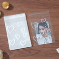Self Adhesive OPP Bags Hollow Heart Pattern 8x10cm 200pcs
