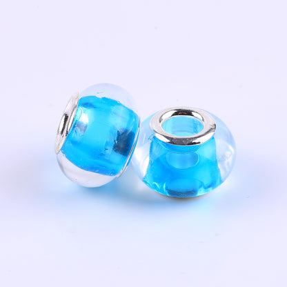 Acrylic Spacer Beads 14mm Glossy Transparent Dyed Core 100pcs 8