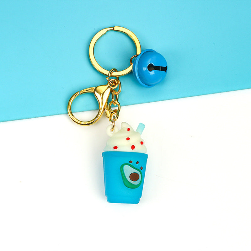 Cartoon Fruit Ice Cream Keychain Metal Gold Hardware Colorful 9