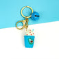 Cartoon Fruit Ice Cream Keychain Metal Gold Hardware Colorful 9