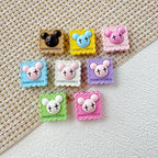 Strawberry and Mouse Metal Beads 13mm Pastel Painted Cookie Design 10pcs 24