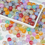 Frosted Round Glass Beads 8mm Marbled Soft Matte Gold Veining 50pcs 4