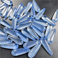 Long Teardrop Glass Beads 22mm Pale Blue Glossy 20pcs
