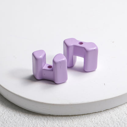 Square Acrylic Beads 14mm Building Block Part Mixed Colors 30pcs 6