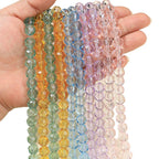 Faceted Round Glass Beads 10mm Clear Pastel Colors 50pcs 5