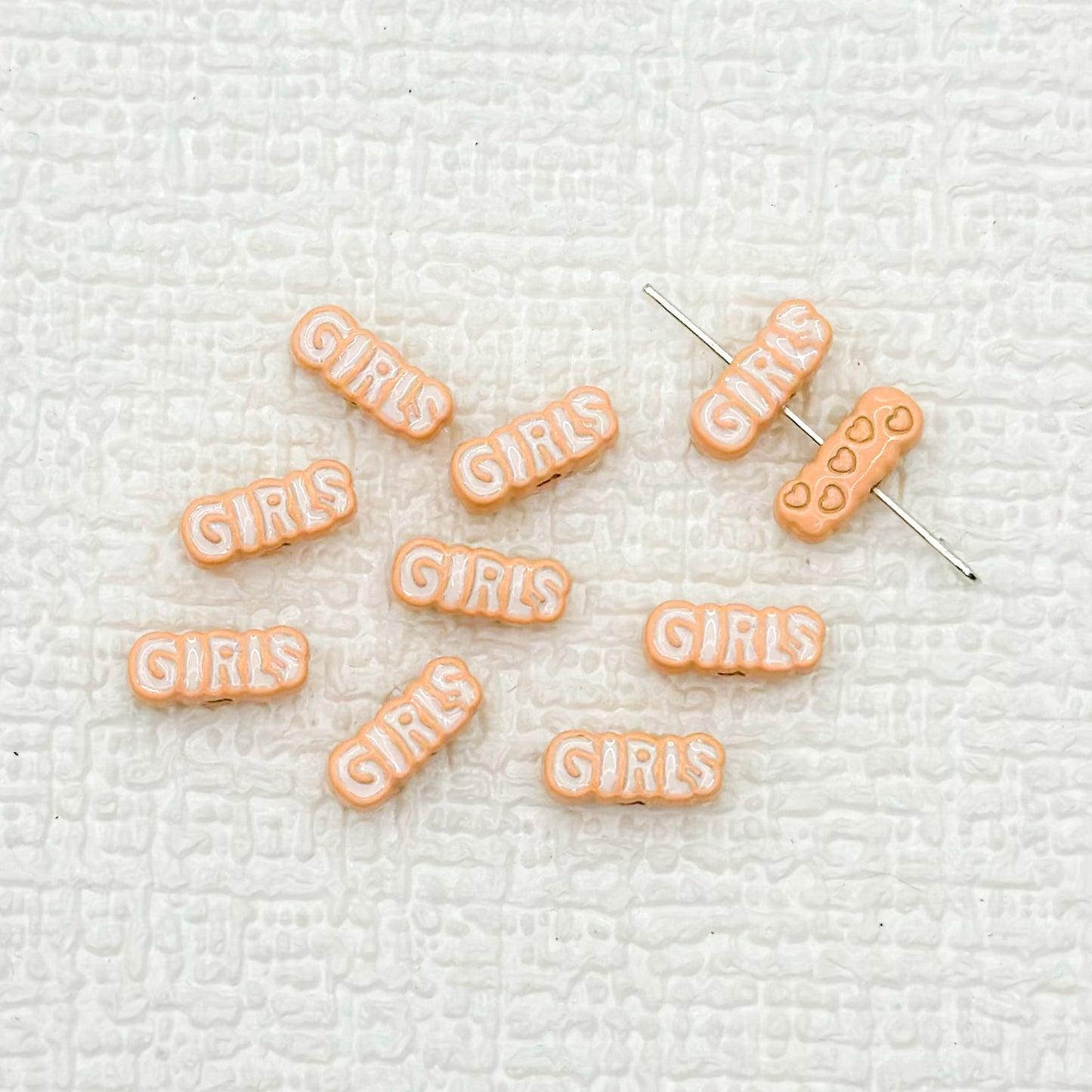 Girl Character Plate Metal Beads 12mm Baking Painted 20pcs 11