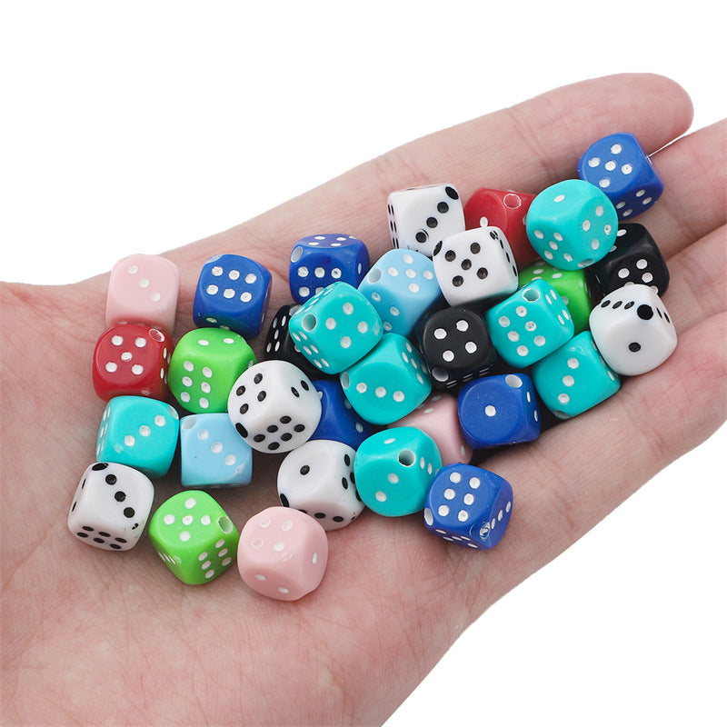 Dice Acrylic Beads 10mm Colorful Mixed 60pcs 4