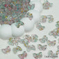 Sweet Bow Glass Beads 14mm Transparent Pastel Mixed Colors 50pcs 13