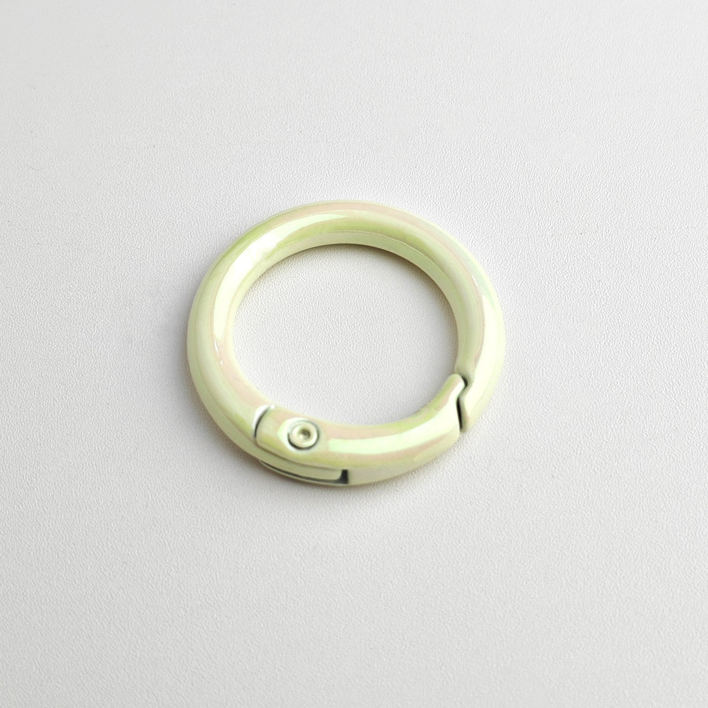 Alloy Iridescent Plating Spring Key Rings 20mm and 25mm 10pcs 9