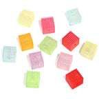 Transparent Square Acrylic Beads 16mm Colorful Bubbly Texture 50pcs 5