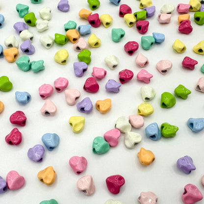 Heart Metal Beads 5mm Baking Painted Glossy Alloy 30pcs