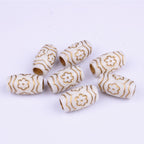Small Flower Pattern Barrel Acrylic Beads 20mm Plastic Dreadlock 100pcs 4
