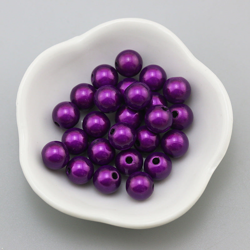 Glossy Metallic Round Acrylic Beads 10mm Colorful Assorted 50pcs 21