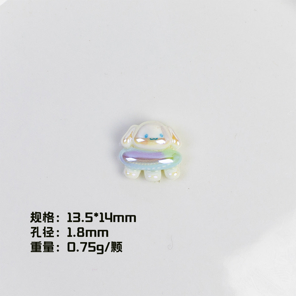 Plating Sanri Universe Series Resin Beads Whimsical Character Design 20pcs 8