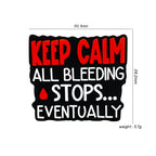 Silicone Focal Beads Keep Calm Black Red Bold Text Blood Drop 20pcs 2