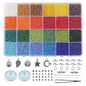 Transparent Seed Glass Beads 2mm 24 Vibrant Colors Glossy Finish 16