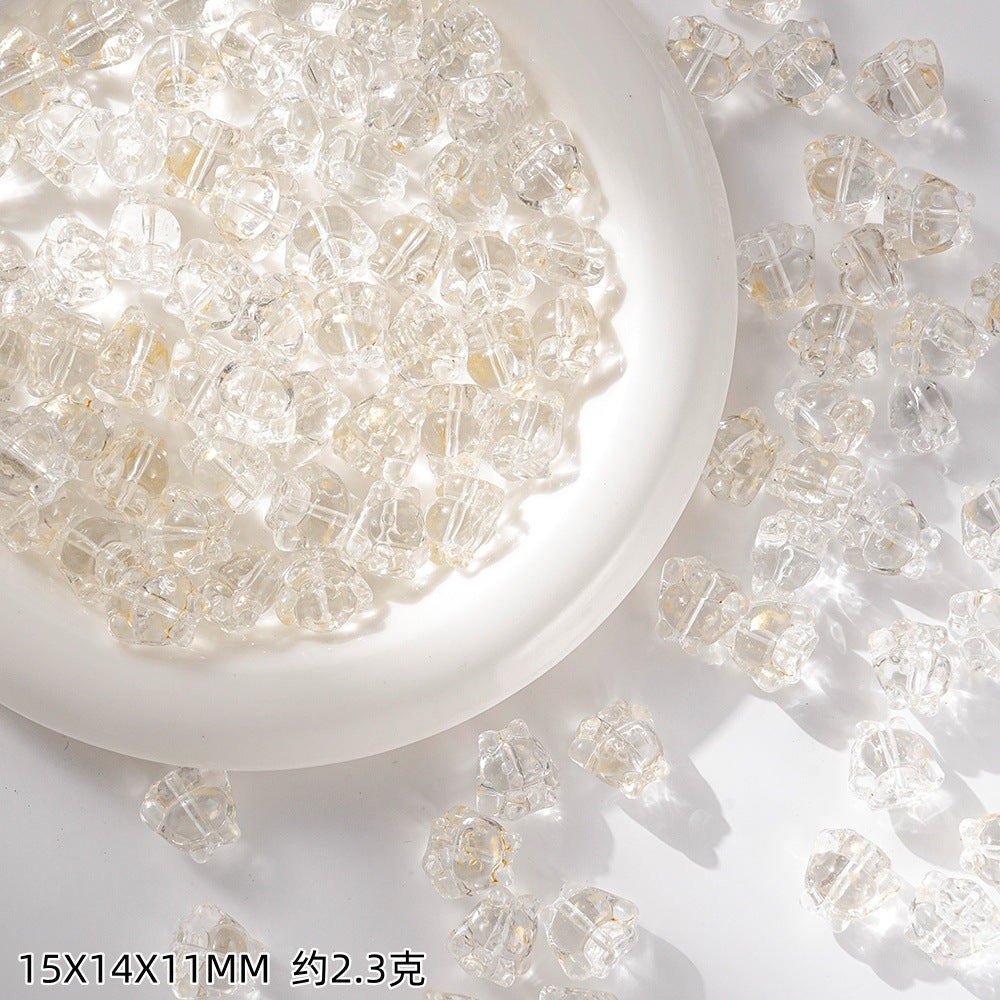 Clear Cartoon Cinnamorol Glass Beads 15mm Mixed Colors 50pcs 6