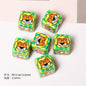 Cheerful Cartoon Animal Printed Acrylic Square Beads 13mm 20pcs 8