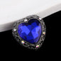 Double-Sided Heart Rhinestone Beads 22mm Alloy Encrusted 10pcs 30